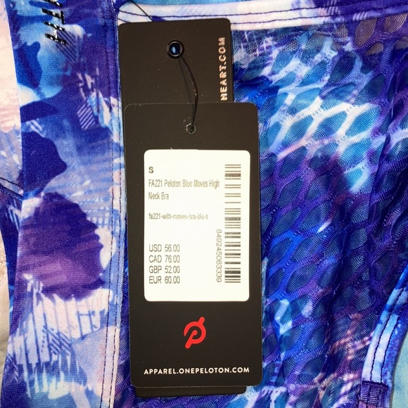 NEW Peloton x WITH Blue Moves High Neck Racerback Cutout Back Sports Bra Size S - Picture 8 of 9